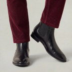 Men’s Chelsea Boots - Slip-On Leather Ankle Fit