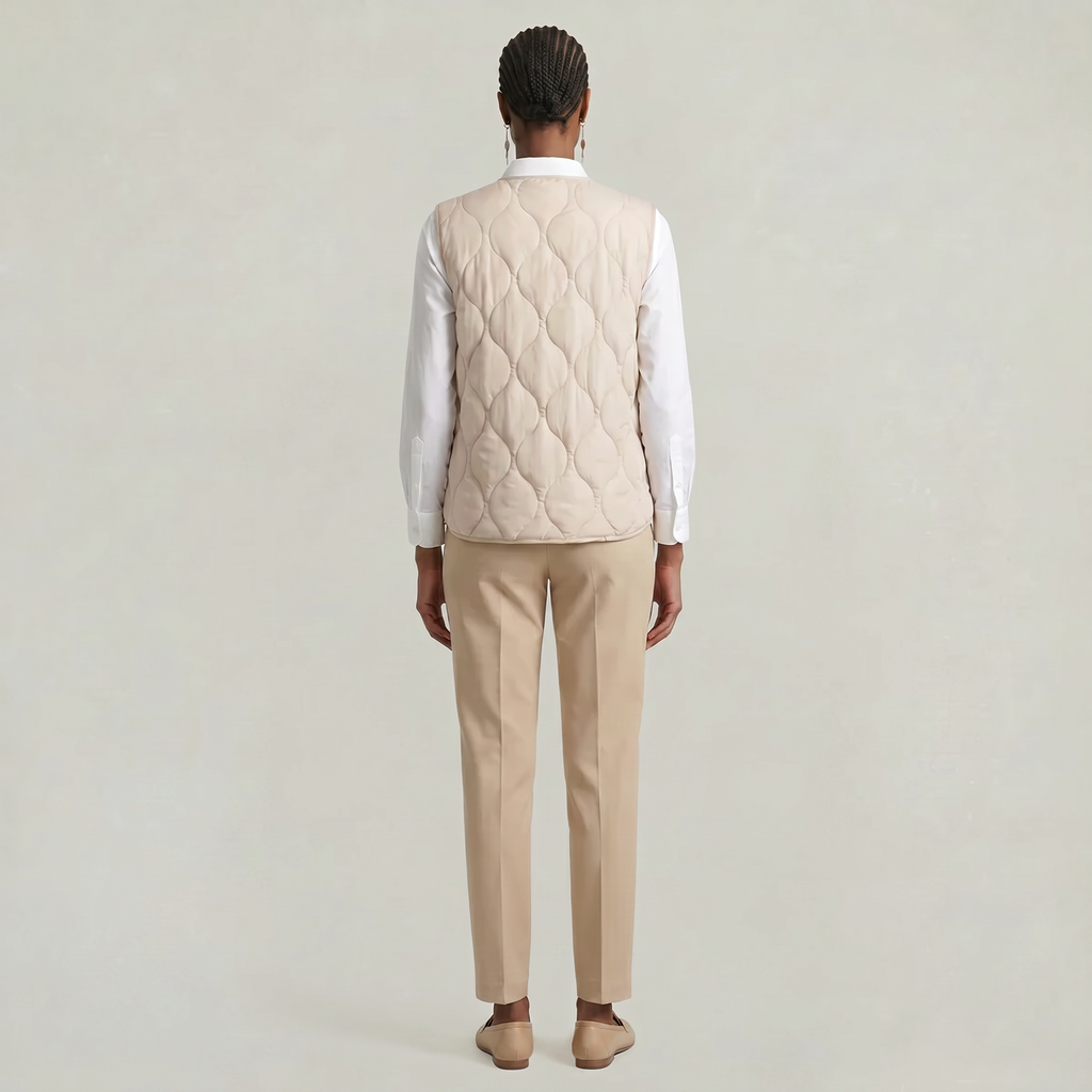 Women’s Quilted Vest - Sleeveless Button Waistcoat Loose Fit