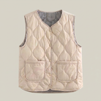 Women’s Quilted Vest - Sleeveless Button Waistcoat Loose Fit