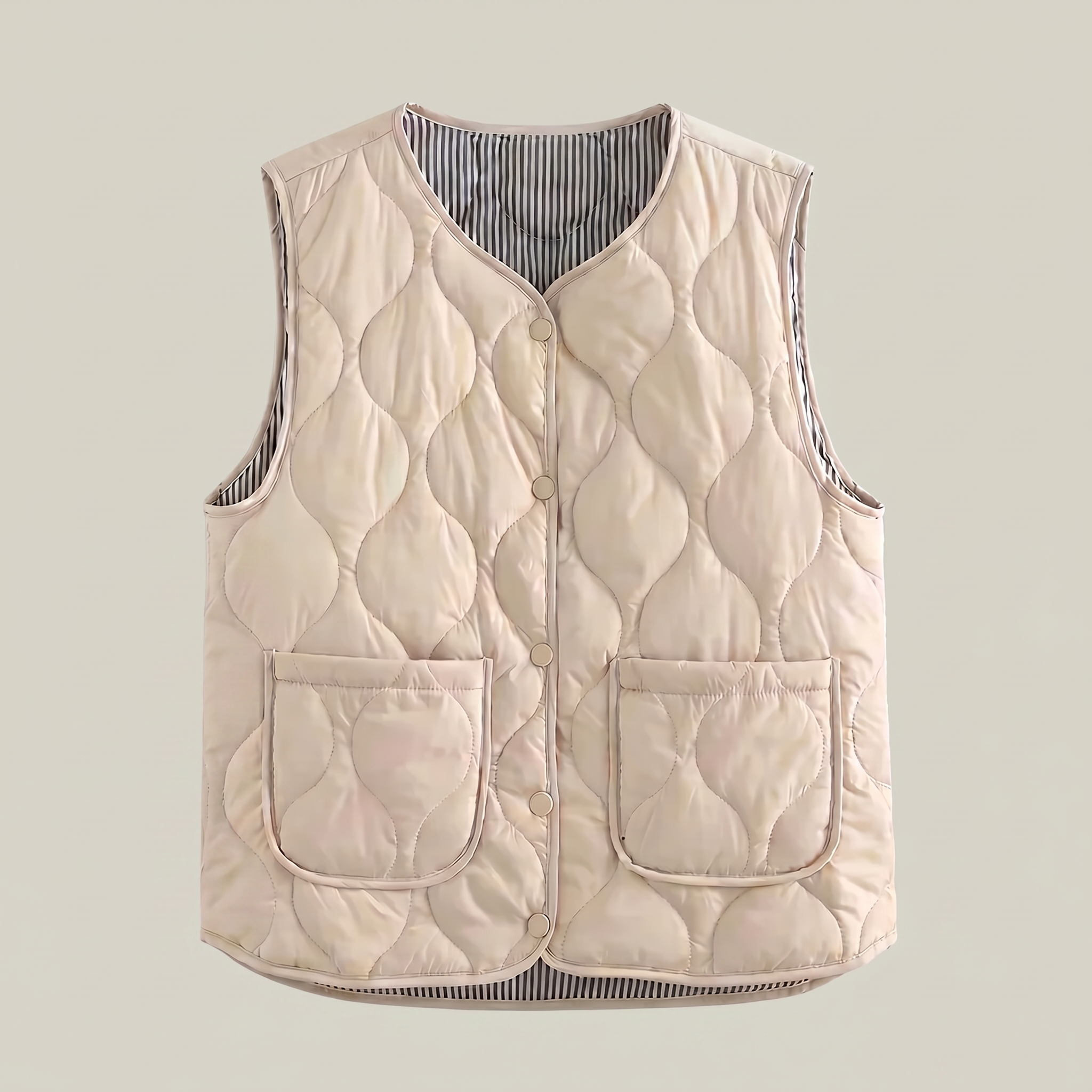 Women’s Quilted Vest - Sleeveless Button Waistcoat Loose Fit
