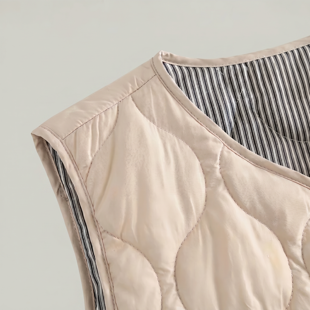 Women’s Quilted Vest - Sleeveless Button Waistcoat Loose Fit