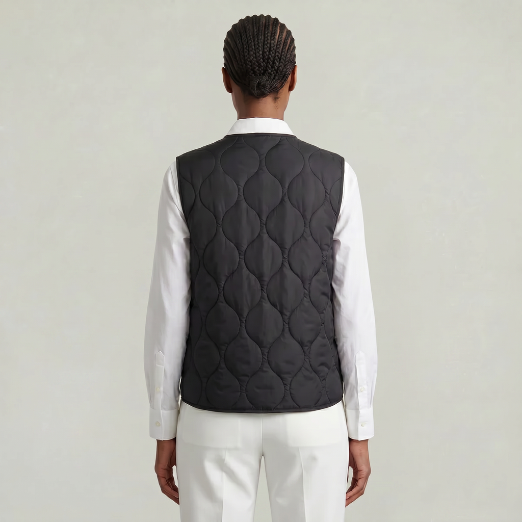 Women’s Quilted Vest - Sleeveless Button Waistcoat Loose Fit