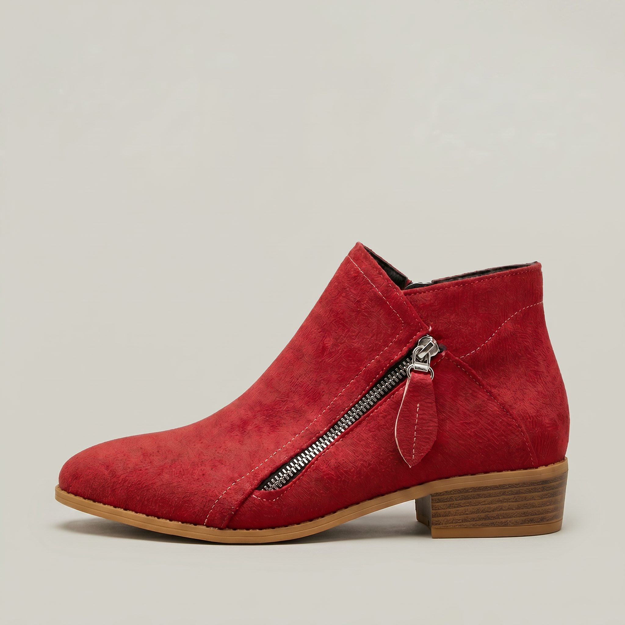 Women’s Retro Ankle Boots - Casual Zip Fashion Boots