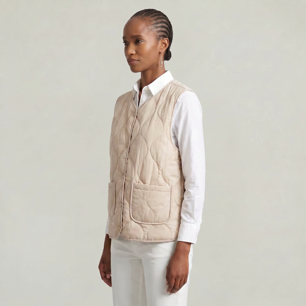 Women’s Quilted Vest - Sleeveless Button Waistcoat Loose Fit