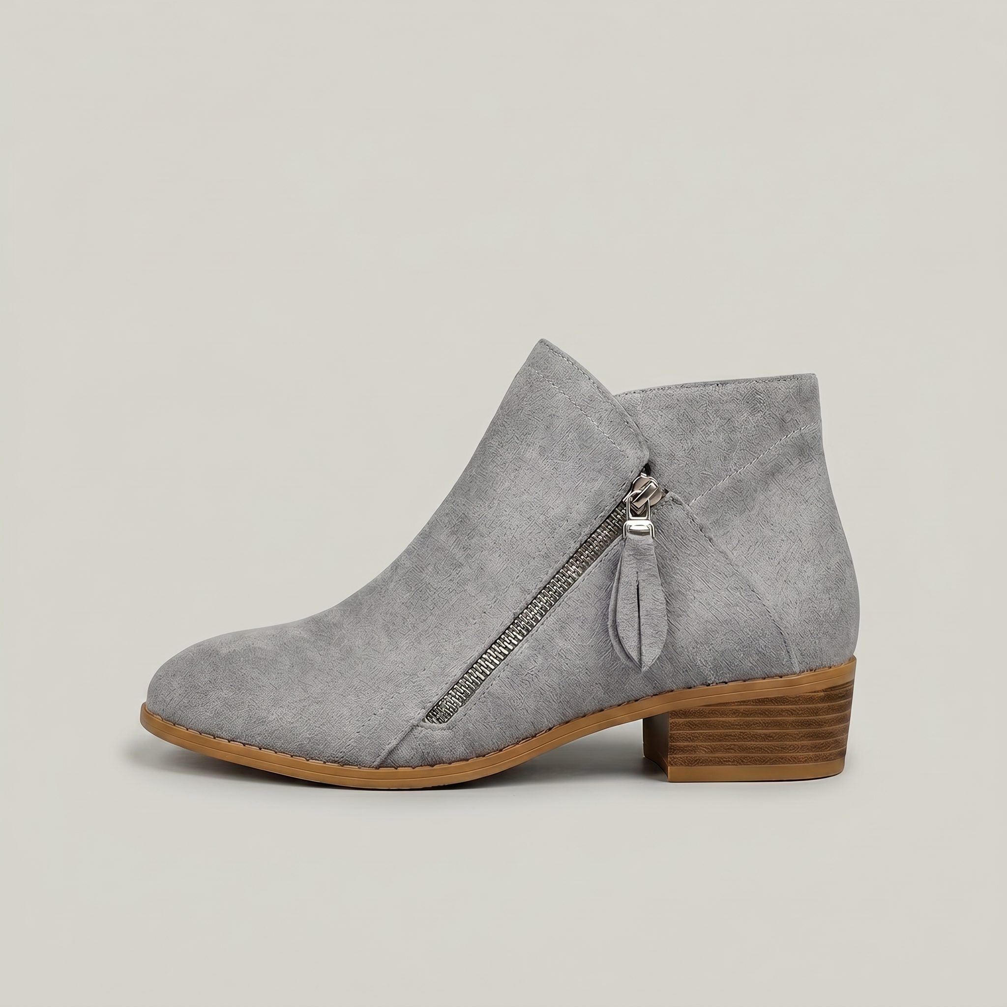 Women’s Retro Ankle Boots - Casual Zip Fashion Boots
