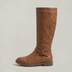 Women's Buckle Strap Leather Boots