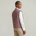 Women’s Quilted Floral Vest - Open Front Relaxed Fit