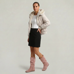 Women’s Mid-Calf Flat Boots - Pull-On Round Toe Flat Heel Fit