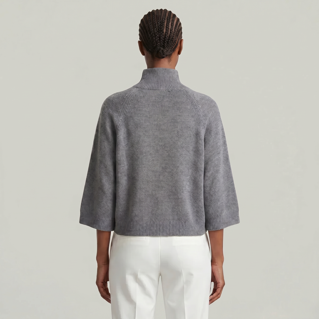 Women’s Turtleneck Sweater - Flared Sleeve Loose Fit Pullover