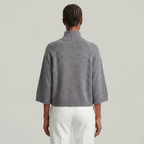 Women’s Turtleneck Sweater - Flared Sleeve Loose Fit Pullover