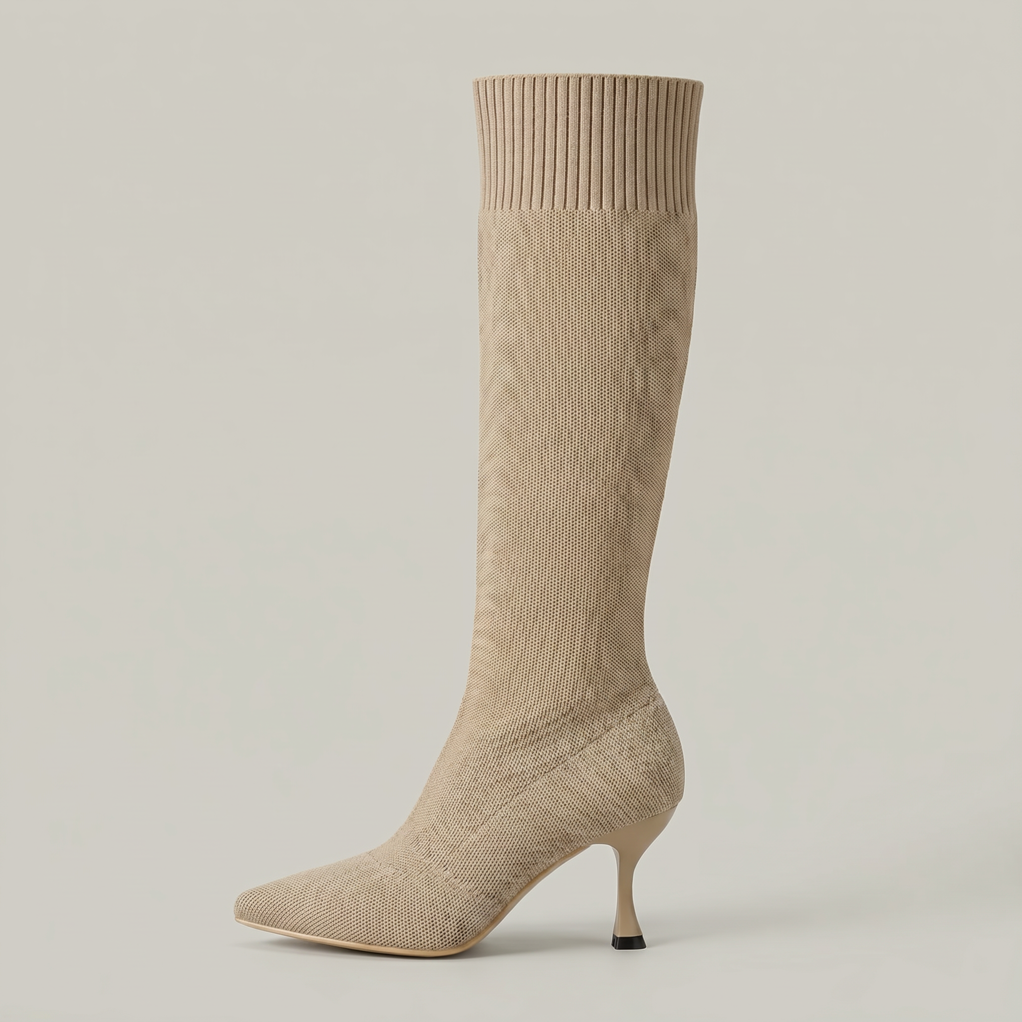 Women’s Knit Sock Tall Boots - Pointed Toe Knee High Fit