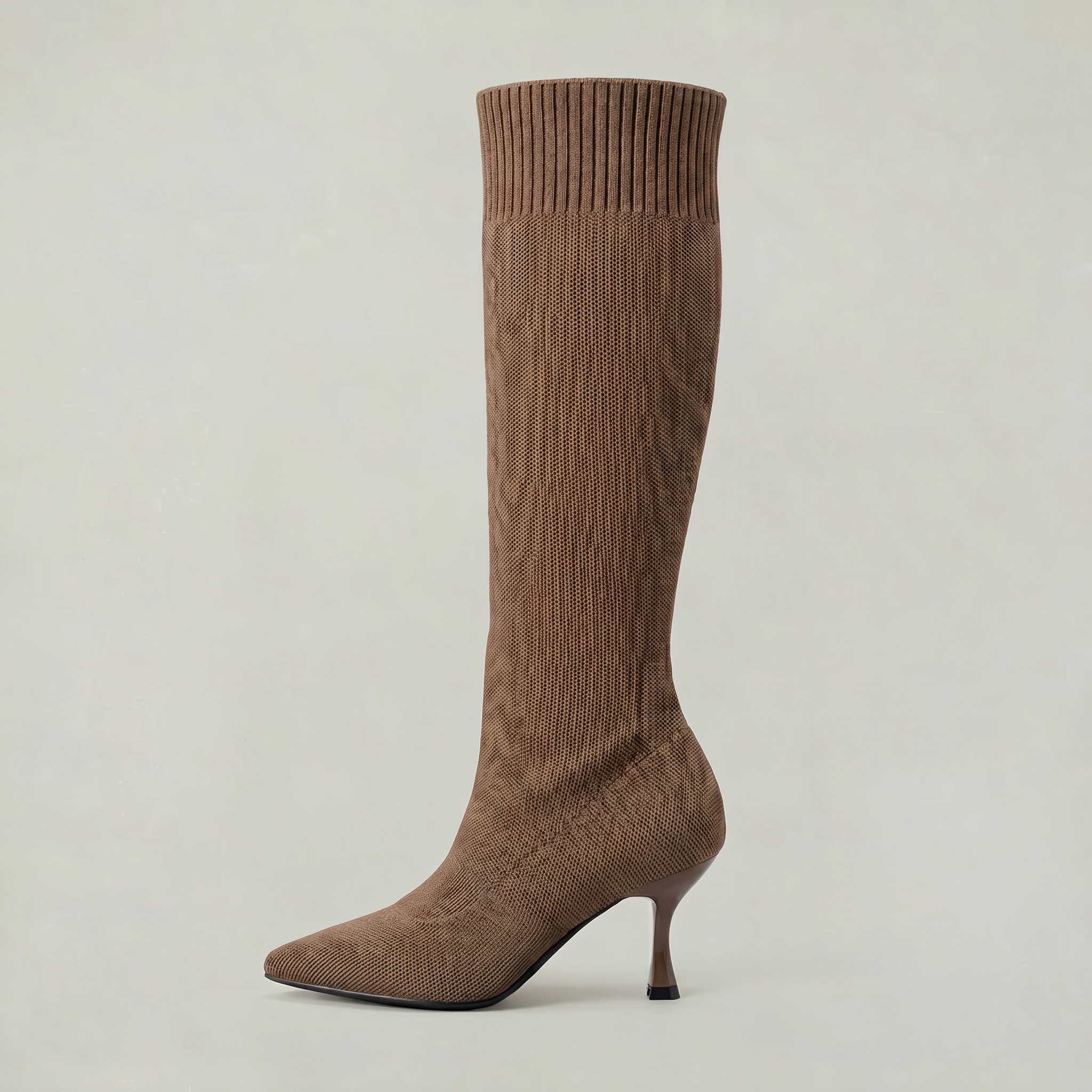 Women’s Knit Sock Tall Boots - Pointed Toe Knee High Fit