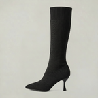 Women’s Knit Sock Tall Boots - Pointed Toe Knee High Fit