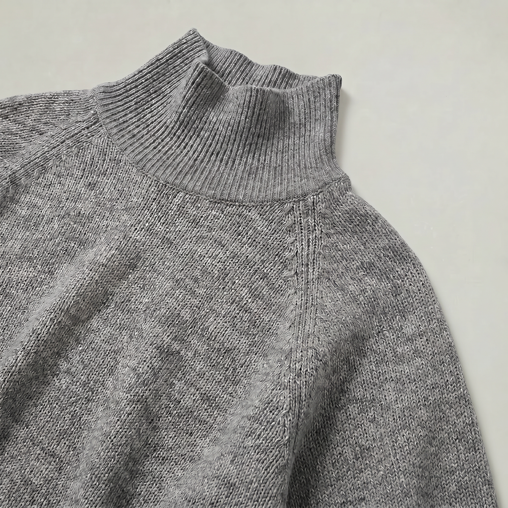 Women’s Turtleneck Sweater - Flared Sleeve Loose Fit Pullover