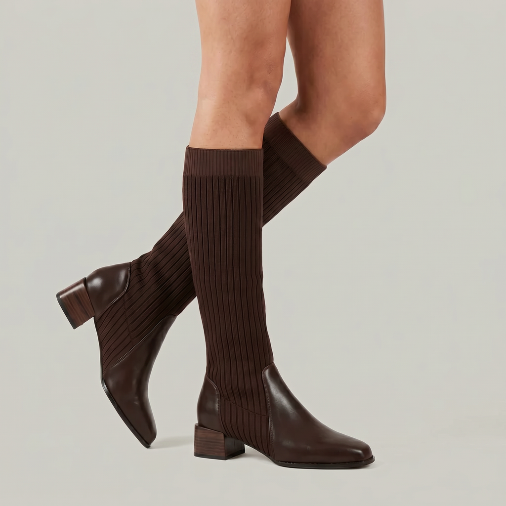 Women’s Tall Boots - Block Heel Knee High Fit