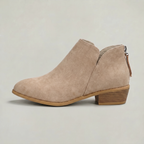 Women’s Pointed Toe Ankle Boots - Back Zip Chunky Heel Boots