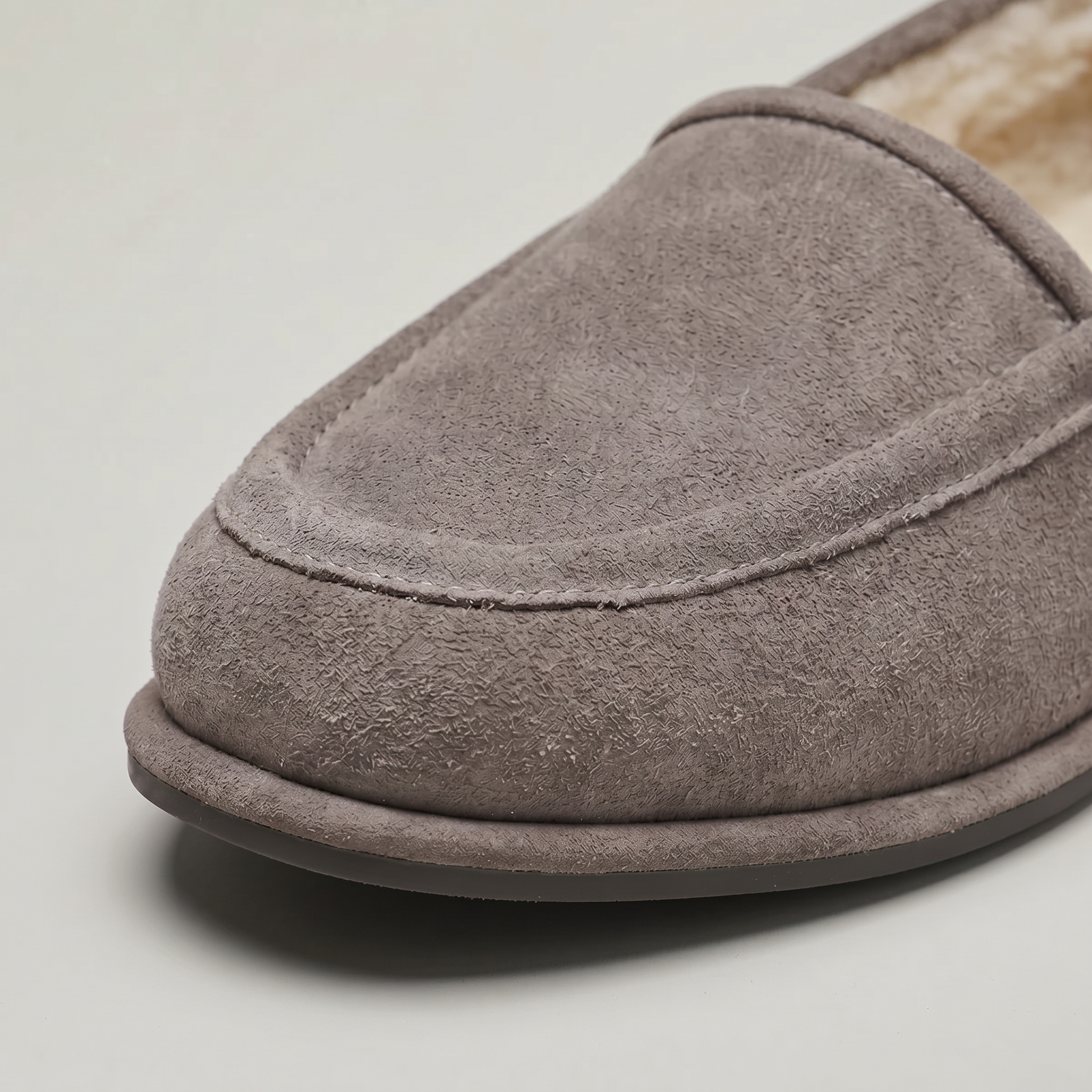 Women’s Suede Fur Lined Loafers - Slip On Winter Flats