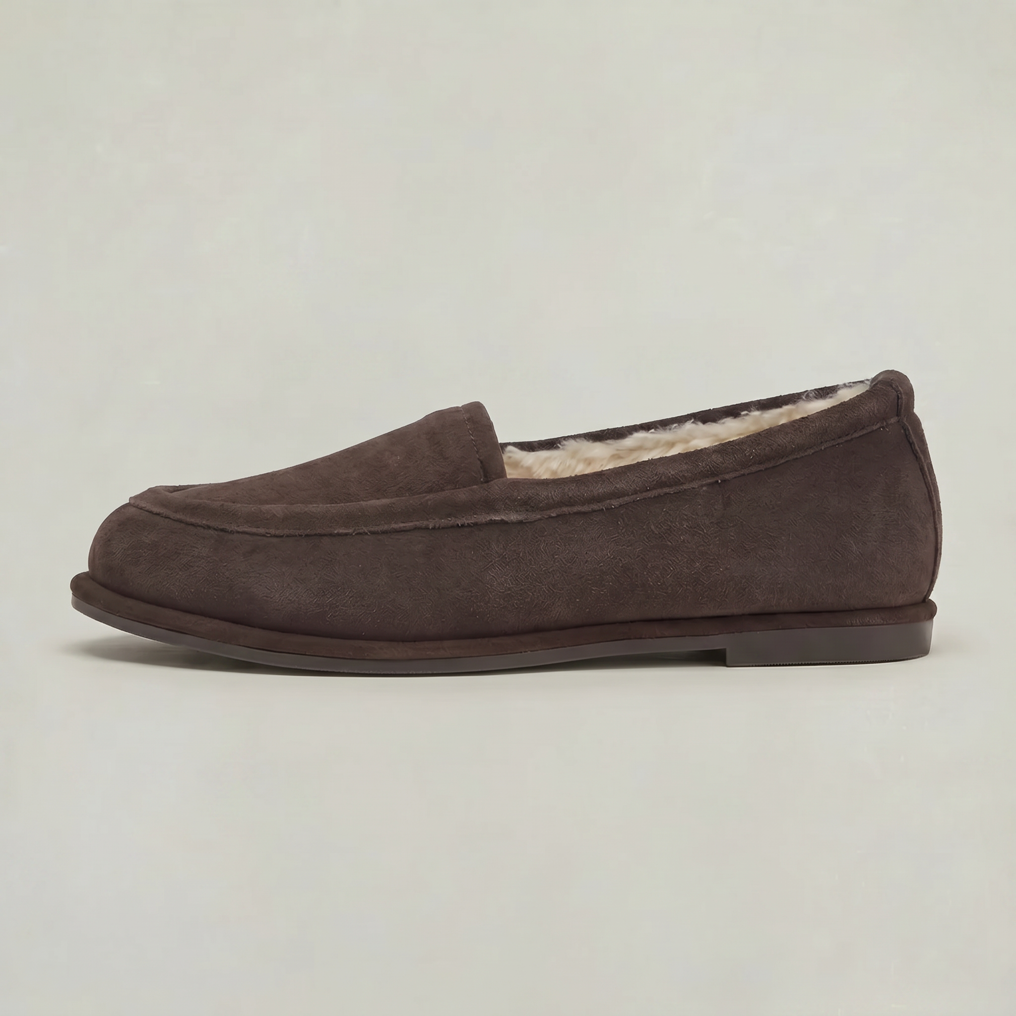 Women’s Suede Fur Lined Loafers - Slip On Winter Flats