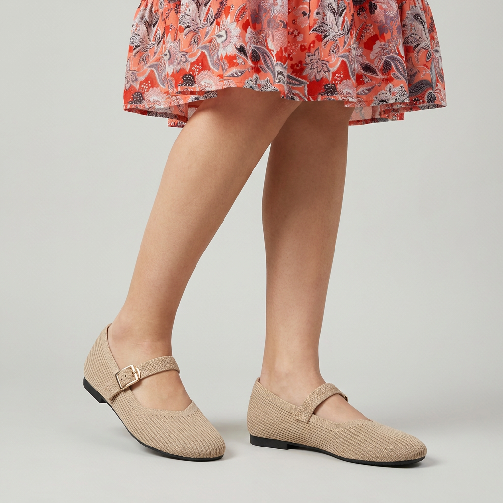 Women's Ballet Flat Knit - Mary Janes
