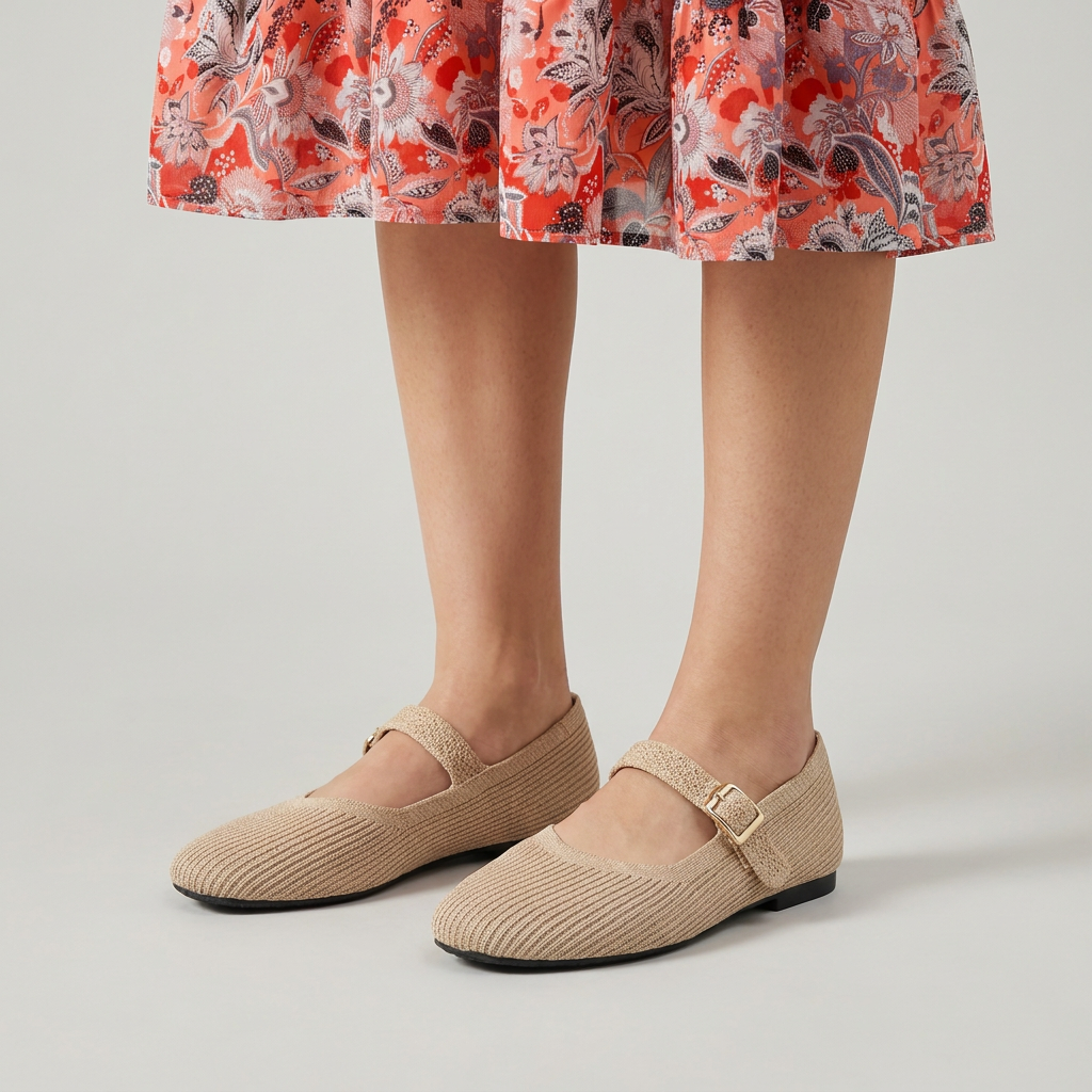 Women's Ballet Flat Knit - Mary Janes