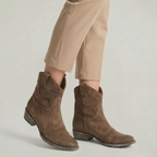 Women Suede Western Ankle Boots