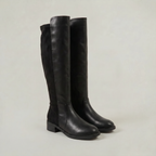Women’s Knee-High Leather Boots -  Pull-On Tall Boots
