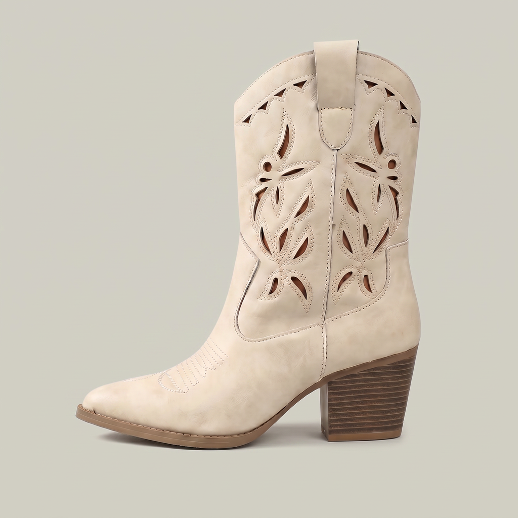 Women’s Slip-On Boots - Western Block Heel Regular Fit