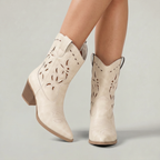 Women’s Slip-On Boots - Western Block Heel Regular Fit