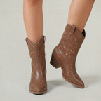 Women’s Slip-On Boots - Western Block Heel Regular Fit