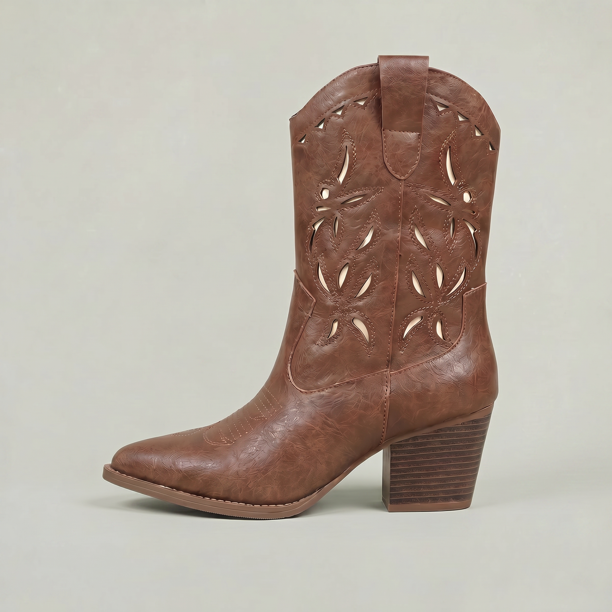 Women’s Slip-On Boots - Western Block Heel Regular Fit