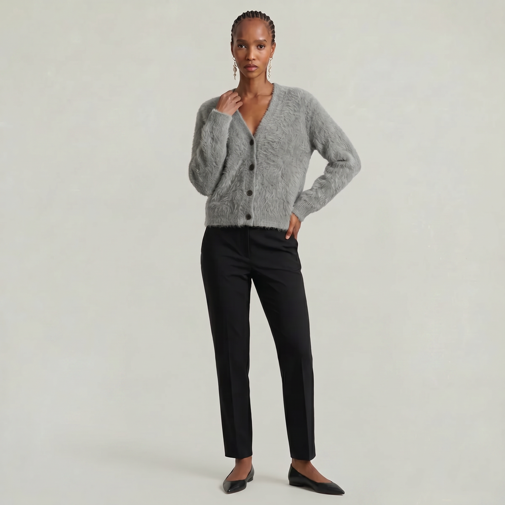 Women’s Fleece Cardigan - Soft Knit Button-Up Relaxed Fit