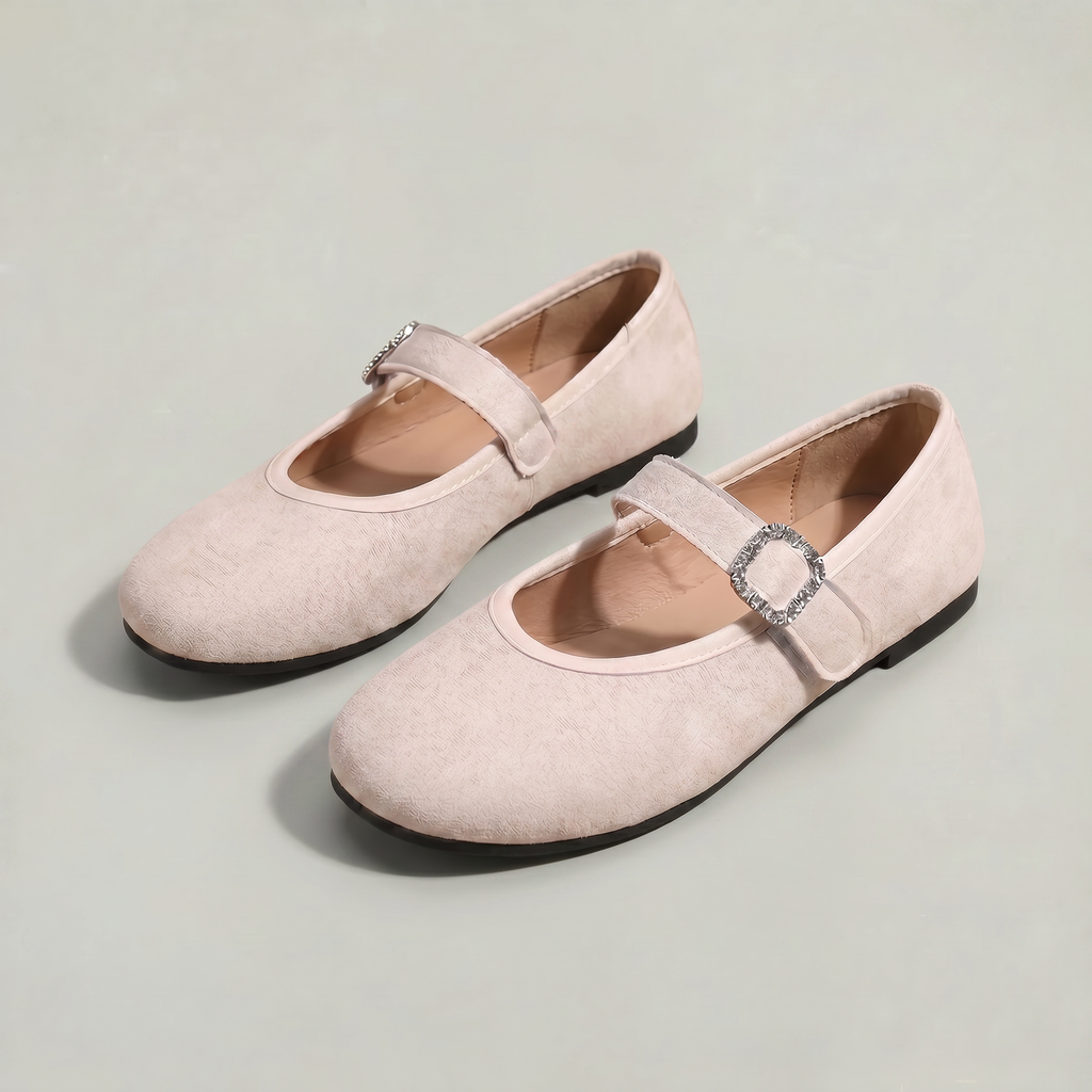 Women’s Casual Flat Shoes - Buckle Strap Comfort Fit