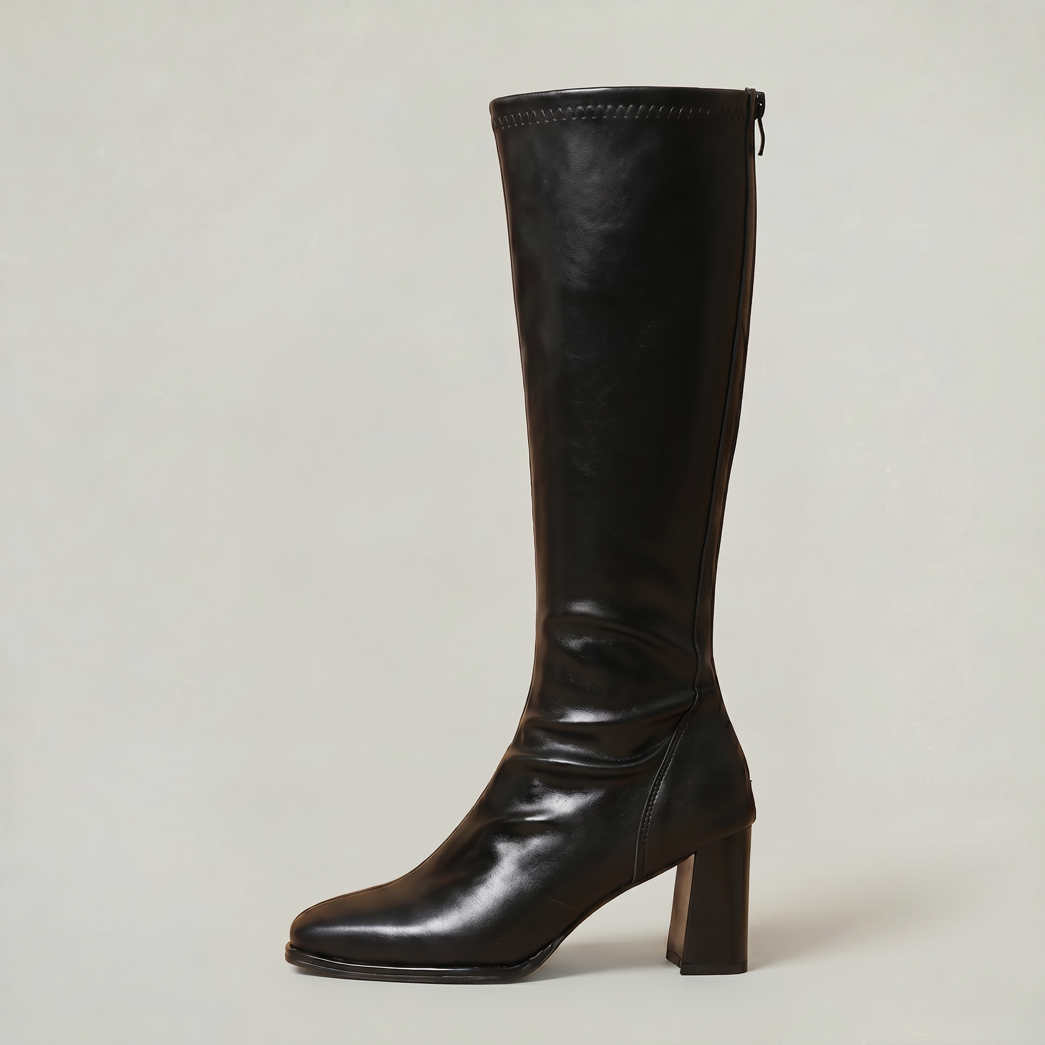 Women’s Knee High Boots - Square Toe Block Heel Tall Boots