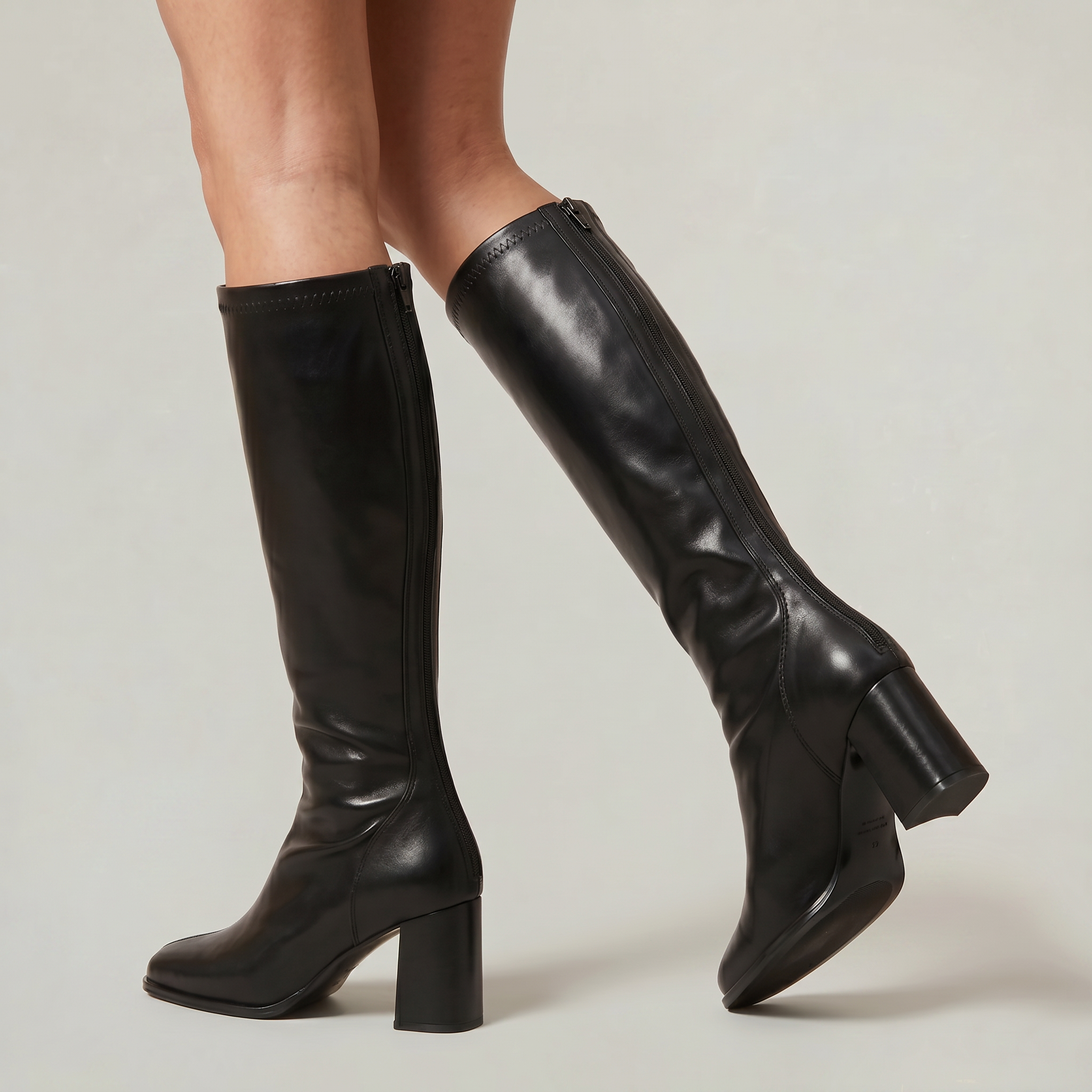Women’s Knee High Boots - Square Toe Block Heel Tall Boots
