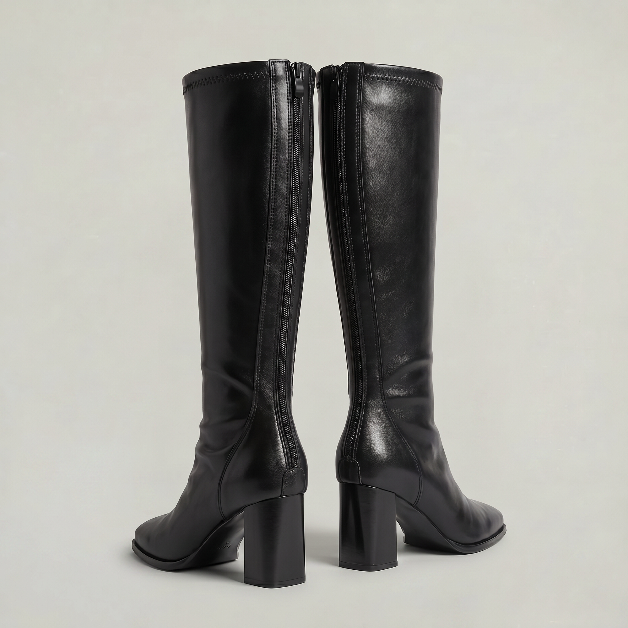 Women’s Knee High Boots - Square Toe Block Heel Tall Boots
