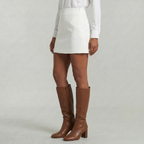 Women’s Solid Skort - High Waist Side Zipper Mini Shorts Skirt