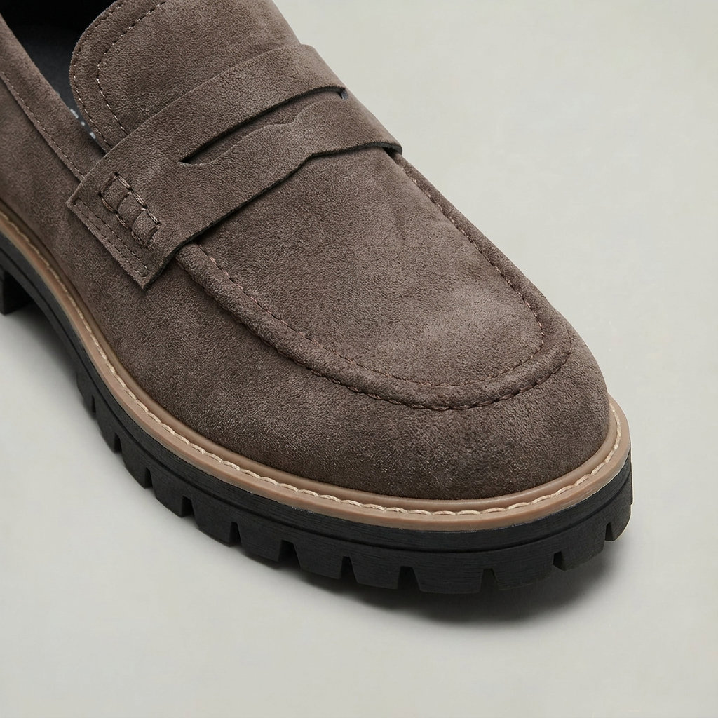 Women’s Chunky Loafers Penny Strap Lug Sole