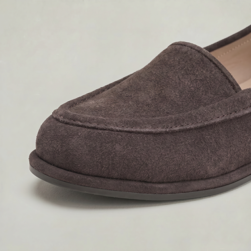 Women’s Suede Slip On Loafers - Comfortable Flat Fit