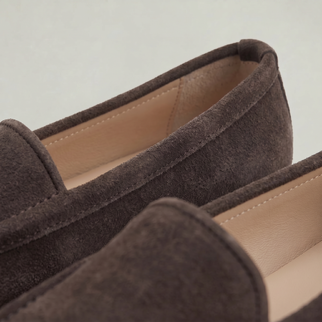 Women’s Suede Slip On Loafers - Comfortable Flat Fit