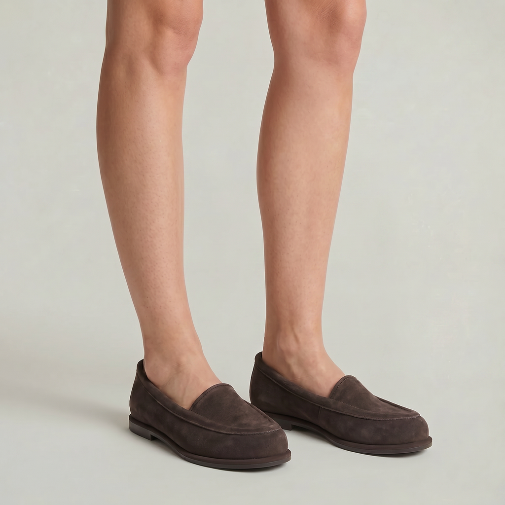 Women’s Suede Slip On Loafers - Comfortable Flat Fit