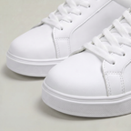 Women’s White Dress Sneakers - Casual Lace-Up Everyday Shoes