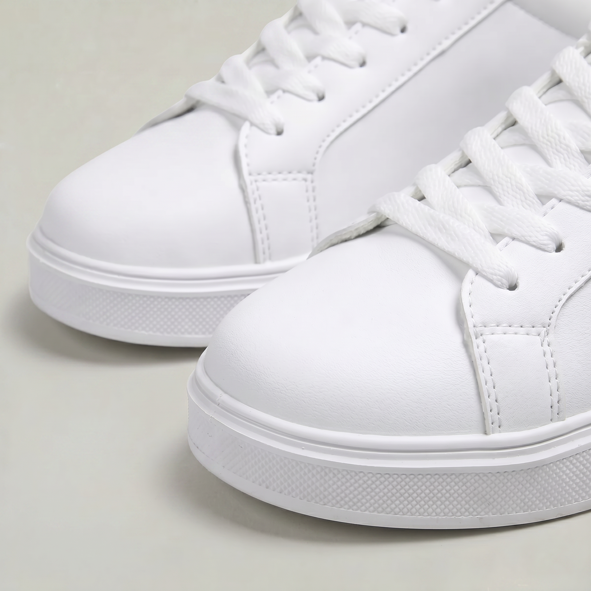 Women’s White Dress Sneakers - Casual Lace-Up Everyday Shoes