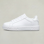 Women’s White Dress Sneakers - Casual Lace-Up Everyday Shoes