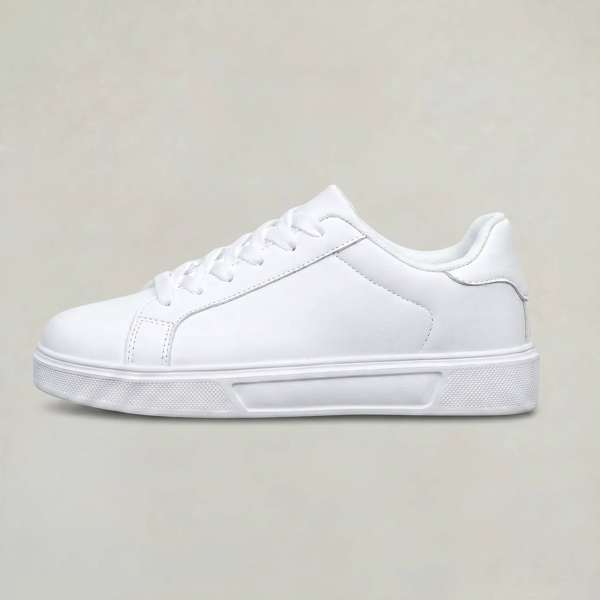 Women’s White Dress Sneakers - Casual Lace-Up Everyday Shoes