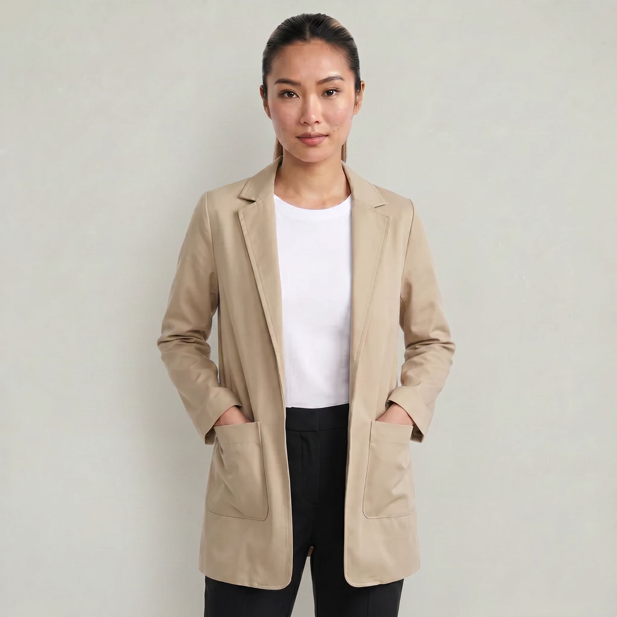 Women’s Cardigan Blazer - Notched Lapel Slim Fit