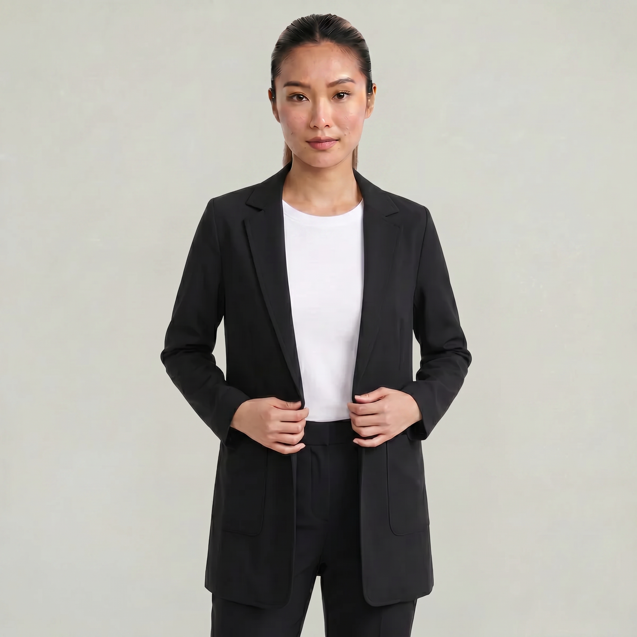 Women’s Cardigan Blazer - Notched Lapel Slim Fit