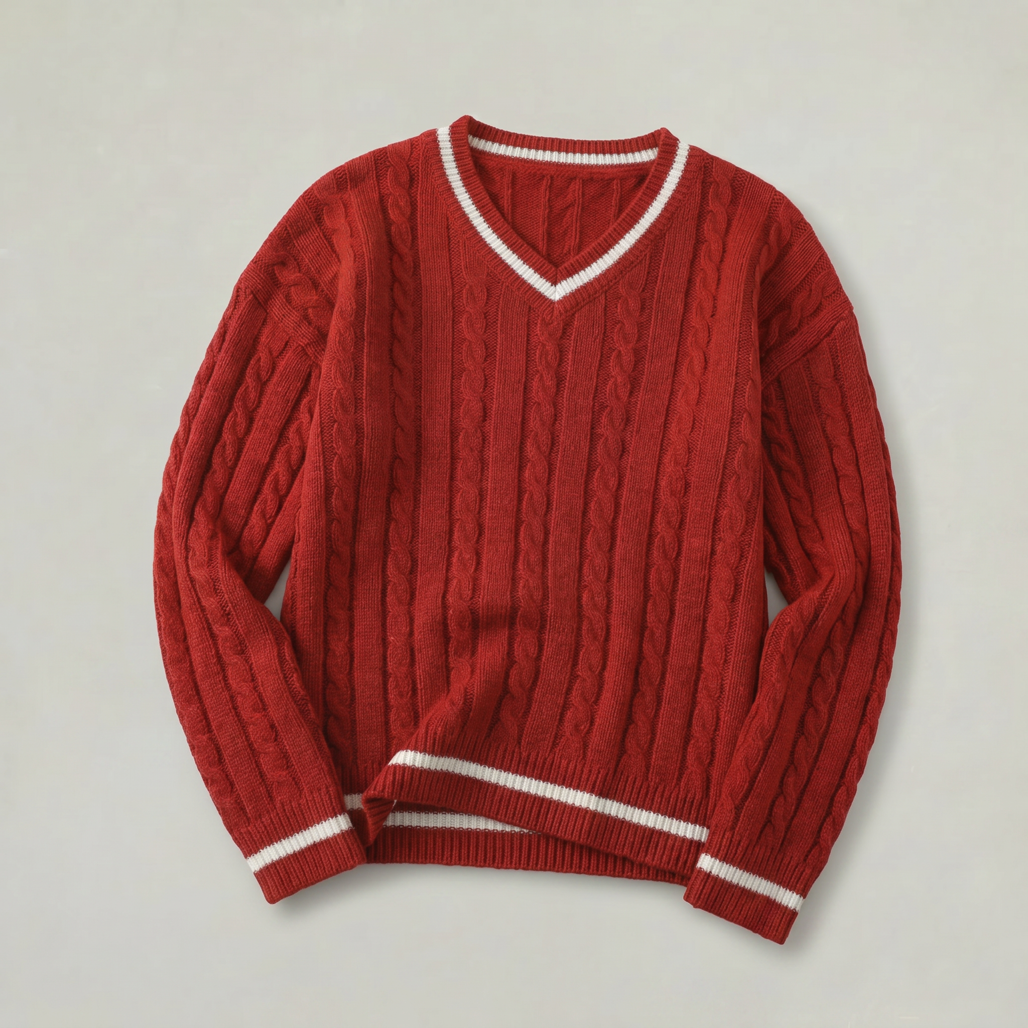 Women’s Cable Knit V-Neck Sweater