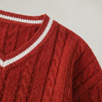 Women’s Cable Knit V-Neck Sweater