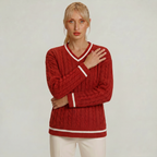 Women’s Cable Knit V-Neck Sweater