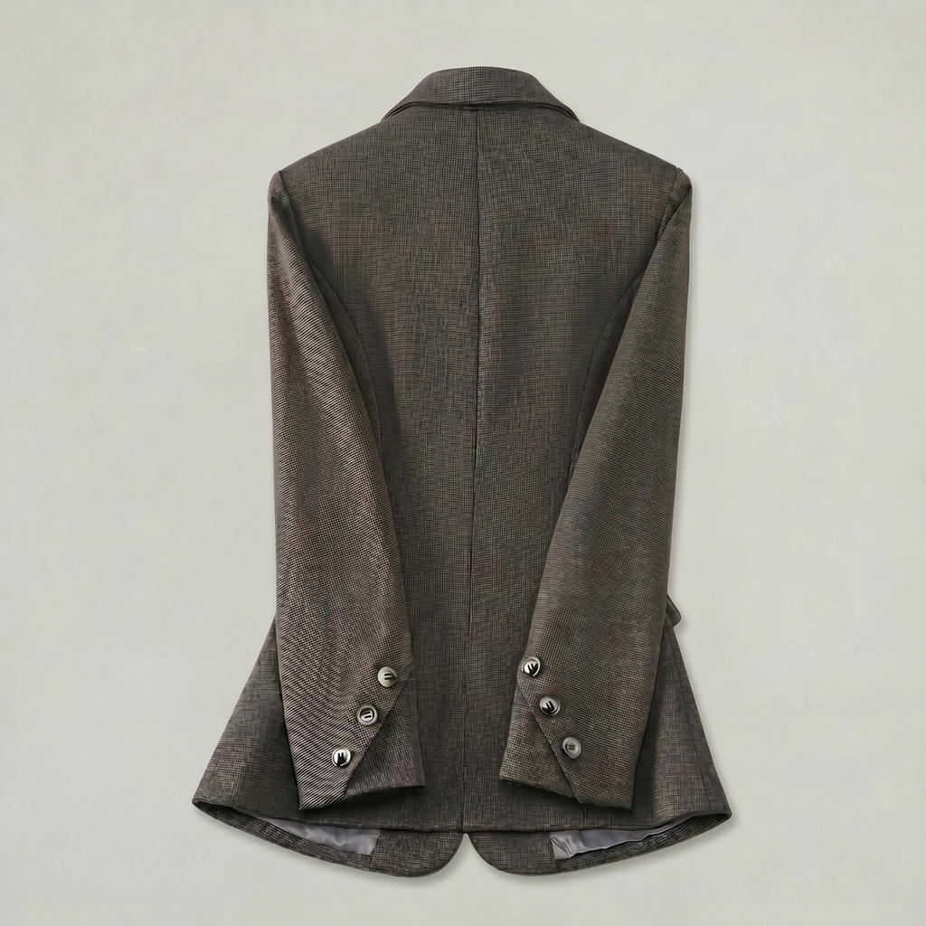 Women’s Tweed Blazer - Single Button Tailored Slim Fit